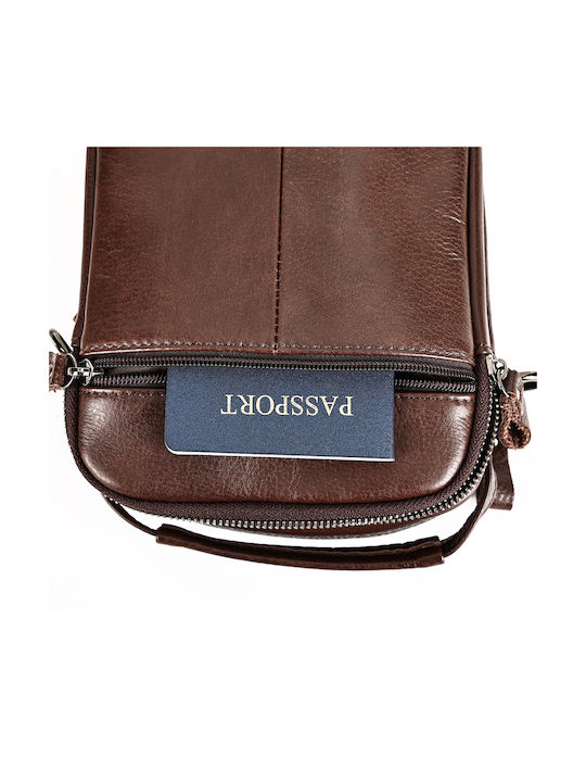 Leder Herrentasche Schulter / Crossbody Braun