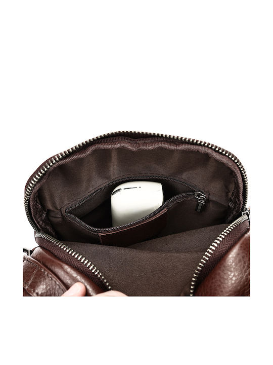 Leder Herrentasche Schulter / Crossbody Braun
