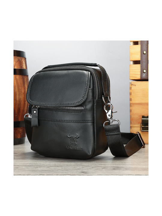 Piele Geantă pentru bărbați De umăr / tip crossbody Neagră