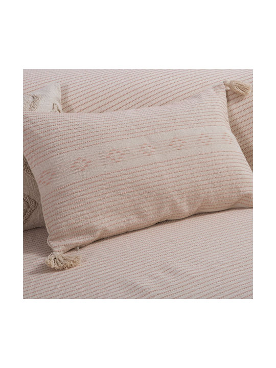 Nef-Nef Homeware Μαξιλάρι Καναπέ Resan από 100% Βαμβάκι Ροδακινί 33x55εκ.