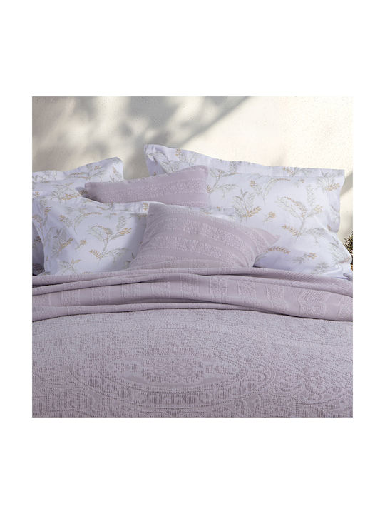 Nef-Nef Homeware Decorative Pillow Case Nantia in 100% Cotton Purple 50x50cm