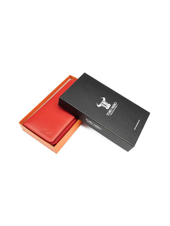Δερμάτινο Γυναικείο Πορτοφόλι Καρτών με RFID Κόκκινο