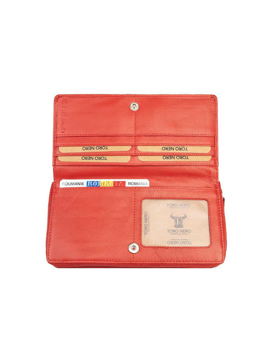 Δερμάτινο Γυναικείο Πορτοφόλι Καρτών με RFID Κόκκινο