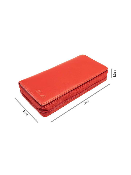 Δερμάτινο Γυναικείο Πορτοφόλι Καρτών με RFID Κόκκινο