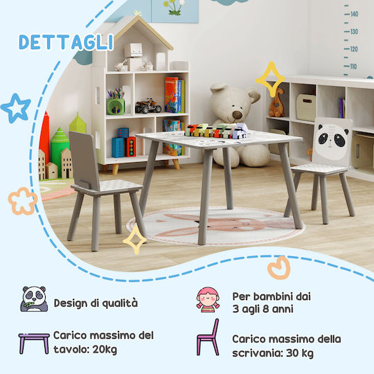 Kids Table and Chairs Set Gray Zonekiz