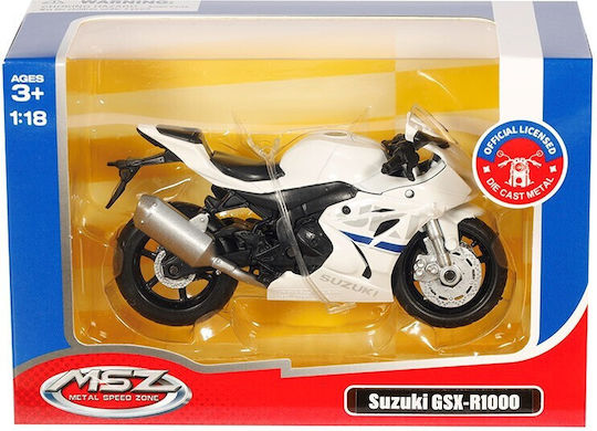 CarMotion Suzuki Gsx-r1000 Metal Modeling Figure White in Scale 1:18 100x100cm.