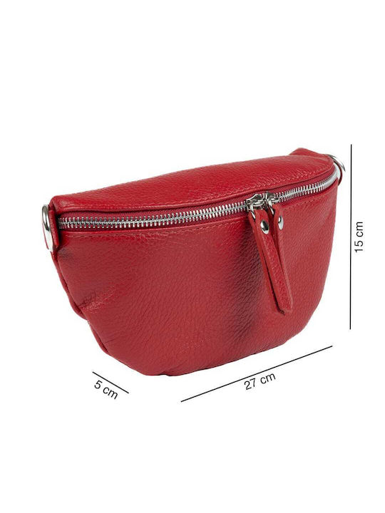 Leather Waist Bag Burgundy