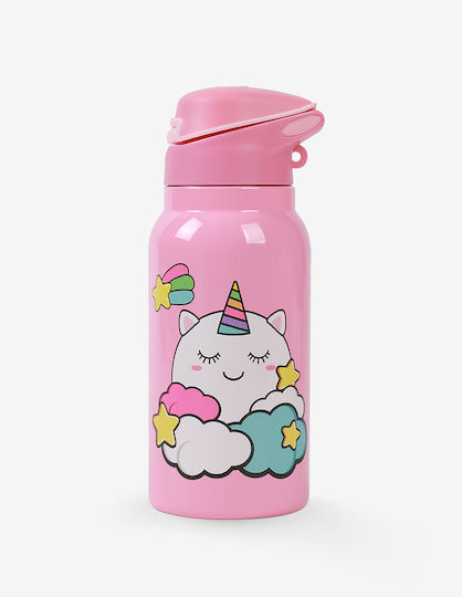 Total Gift Kinderflasche Thermos Einhorn Rostfreier Stahl 350ml (Verschiedene Designs/Farben)