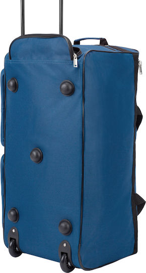 Deuba Geantă de voiaj 85lt Albastru cu roți Textil L70xW34xH36cm