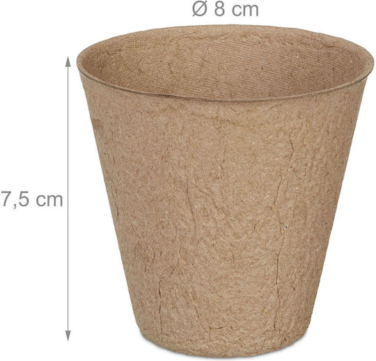 Set 120 Biodegradable Pots 7.5 X 8 Cm Relaxdays