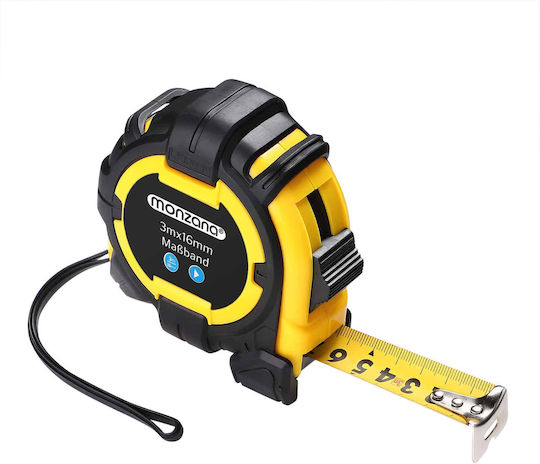Monzana Tape Measure 3m Length 16mm Width Locking Function
