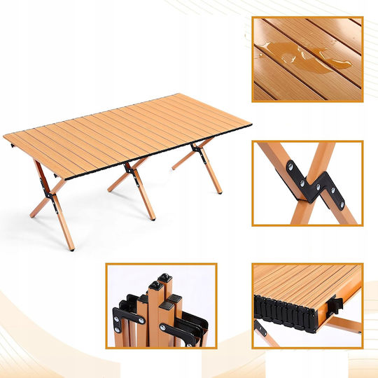 Table Steel for Camping Foldable 120x90x45cm Black