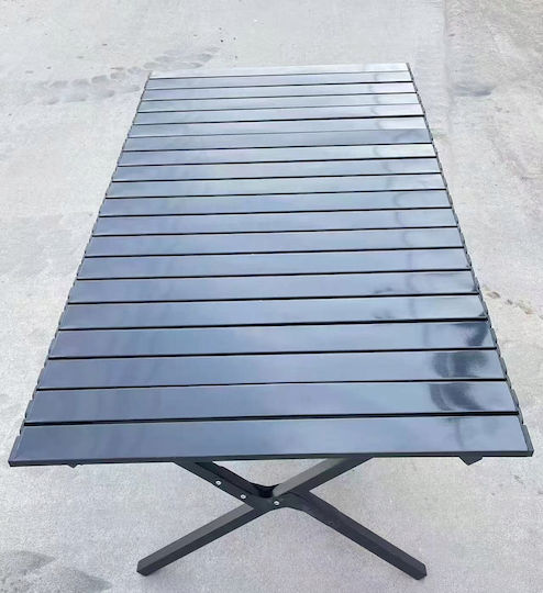 Table Steel for Camping Foldable 120x90x45cm Black