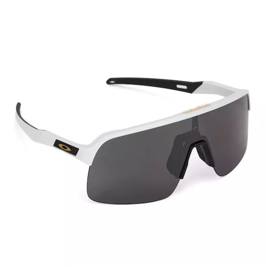 Oakley Cycling Glasses Sutro Lite with White Frame and Dark Polarized Photochromic Lenses