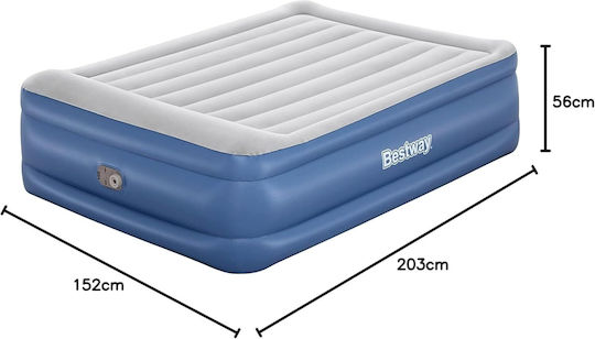 Bestway Double Inflatable Sleeping Mattress 203x152x56cm Blue