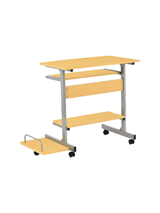Computer Office Veronce Wooden Natural with Metal Legs 89x47x71cm
