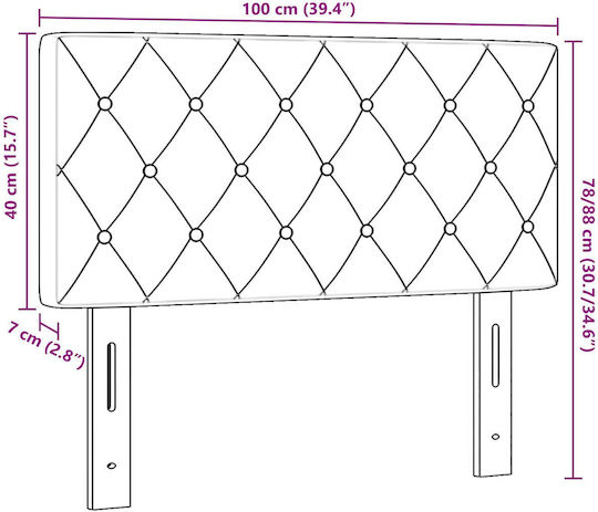 vidaXL Fabric Bed Headboard Pink 100x88cm