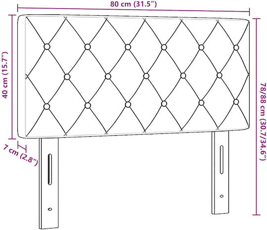 vidaXL Fabric Bed Headboard Black 80x88cm