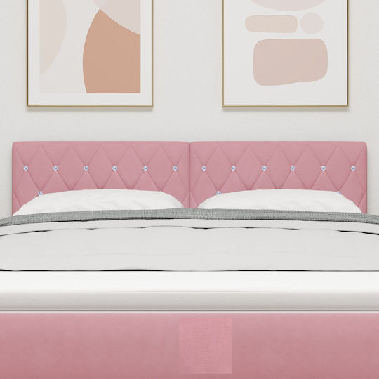 vidaXL Κεφαλάρι Κρεβατιού Υφασμάτινο Ροζ 70x88cm