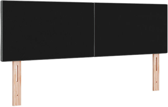 vidaXL Табла за Легло Дървено Тъмно Сиво 144x88см