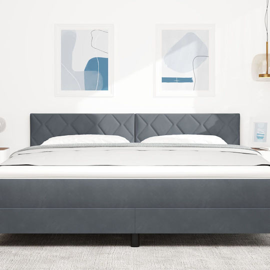 vidaXL Hölzernes Kopfstütze für Betten Dunkelgrau 180x88cm