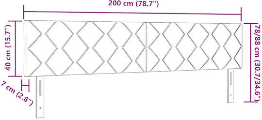 vidaXL Wooden Bed Headboard Dark Grey 200x78cm