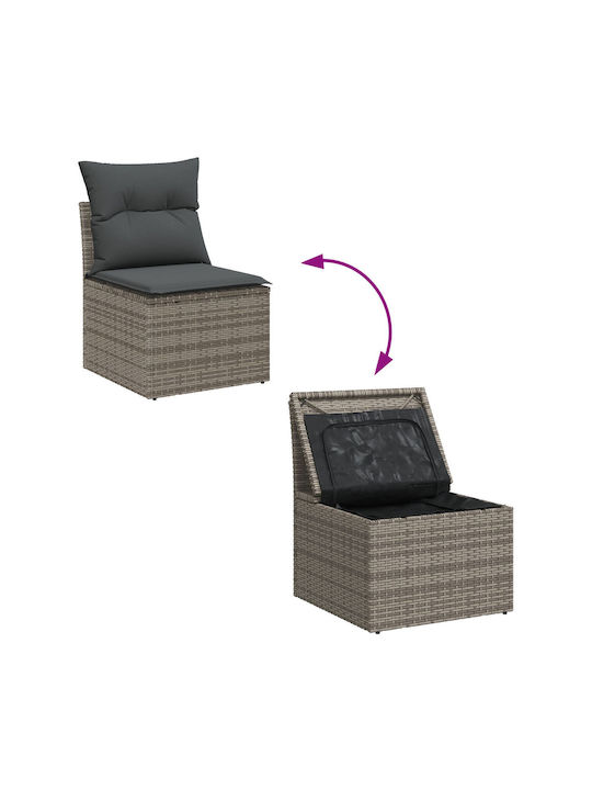Corner Outdoor Sofa Rattan with Cushions 55x55x85cm