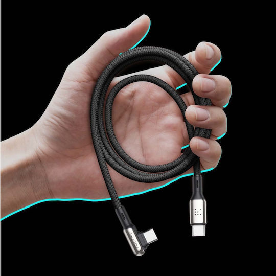 Voltme Braided USB 2.0 Cable USB-C male - USB-C 60W PD Μαύρο 1.2m C2069