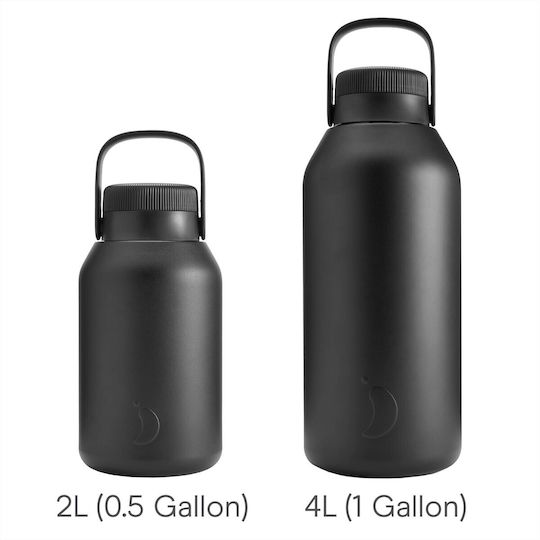 Chilly's Big Mouth Bottle Thermos Stainless Steel BPA Free 4lt Abyss Black