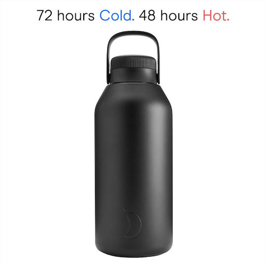 Chilly's Big Mouth Bottle Thermos Stainless Steel BPA Free 4lt Abyss Black