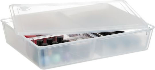 Relaxdays Plastic Cutie de Depozitare cu Capac Alb 7x32x24.5cm 1buc