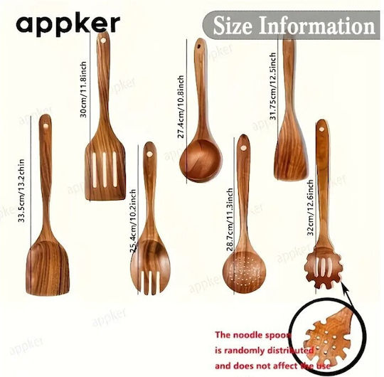 Wooden Cooking Utensil Set 7pcs