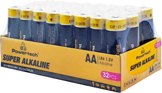 Powertech Super Baterii Alcaline AA 1.5V 32buc