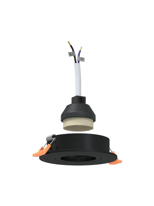 vidaXL Round Metallic Ceiling Spot with Built-in LED and Warm White Light Black 91x91cm