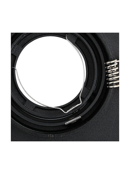 vidaXL Square Metallic Recessed Ceiling Spot with Built-in LED and Warm White Light Black 91x91cm