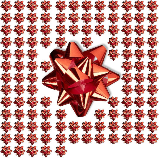 Relaxdays Weihnachtlich Geschenkverpackung Rot 2x5cm. 100Stück