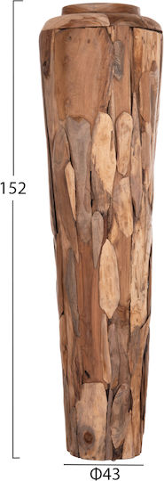 Homemarkt Διακοσμητικο Βαζο Δαπεδου Zemli Hm18299 Κομματια Ανακυκλ Teak Φυσικο Φ43x152υεκ
