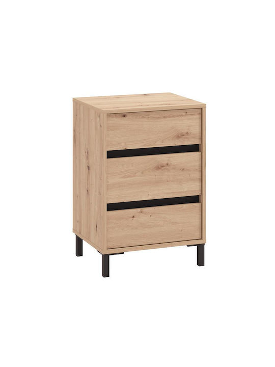 Комод Marron No3f Дървен Черен 48x40x71см