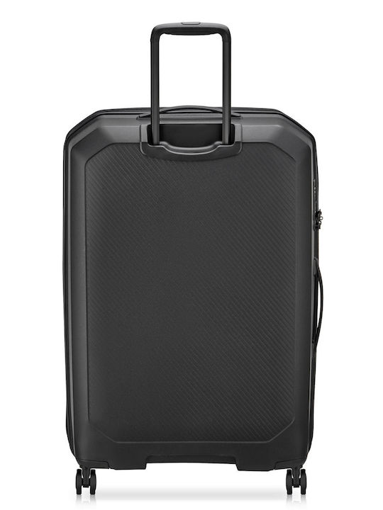 Delsey Anvers Large Hard Travel Suitcase Black with 4 Wheels Height 75.5cm