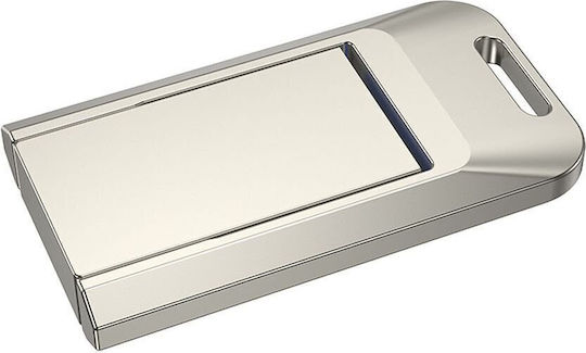 Hoco Pendrive 16GB USB 2.0 Stick με σύνδεση USB-A & USB-C Ασημί