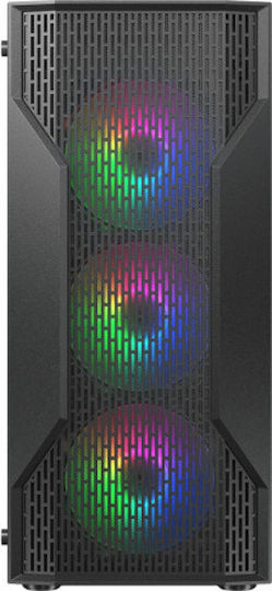 Cougar MX110 Mesh-G Gaming Midi Tower Κουτί Υπολογιστή με Πλαϊνό Παράθυρο και RGB Φωτισμό Μαύρο
