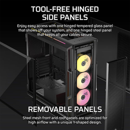 Corsair iCUE LINK 5000T LX RGB Gaming Midi Tower Κουτί Υπολογιστή με Πλαϊνό Παράθυρο Μαύρο