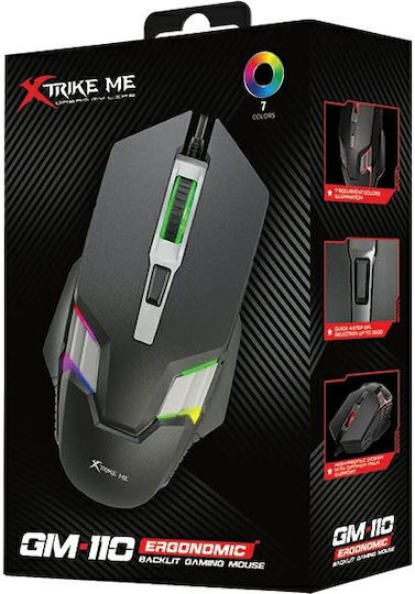 Xtrike Me GM-110 RGB Gaming Ποντίκι 3600 DPI Μαύρο