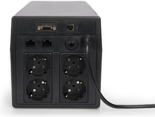 Digitus DN-170074 UPS (VI) Интерактивна Линия 1000VA 600W с 4 Schuko AC Гнезда