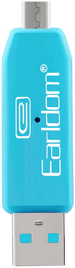 Earldom Card Reader micro USB για SD Μπλε