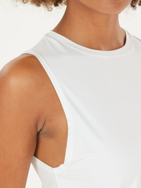 Γυναικείο Αθλητικό Crop Top Αμάνικο White