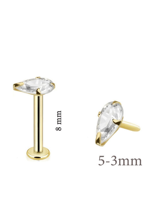 Polytimo Gold 14K Bar Earring 1.2mm