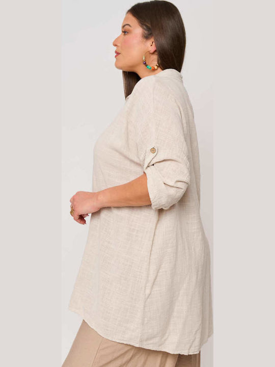 Women's Cotton Shirt Beige