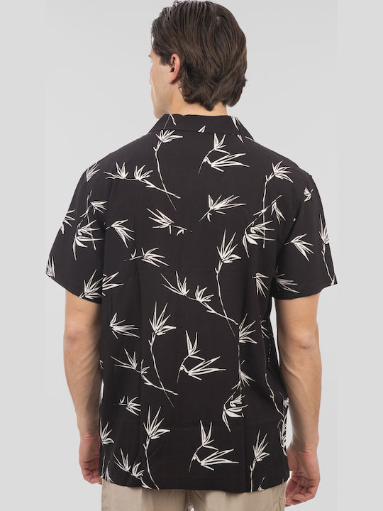 Short-sleeved Cotton Shirt Black