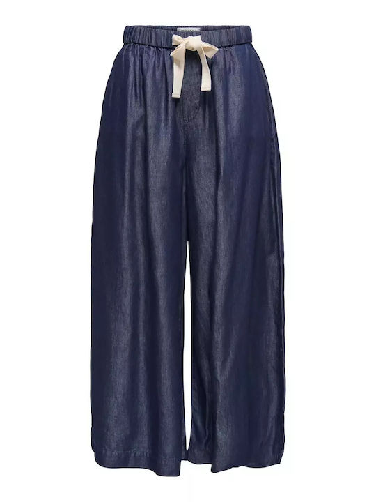 Ankle Damen Stoff Hose Marineblau